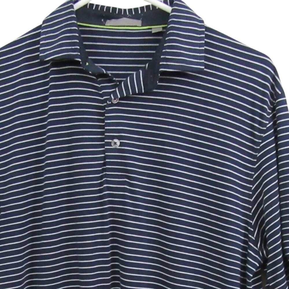Tasc Performance Polo Shirt Mens Medium Navy Blue Striped TM546 Golf‎